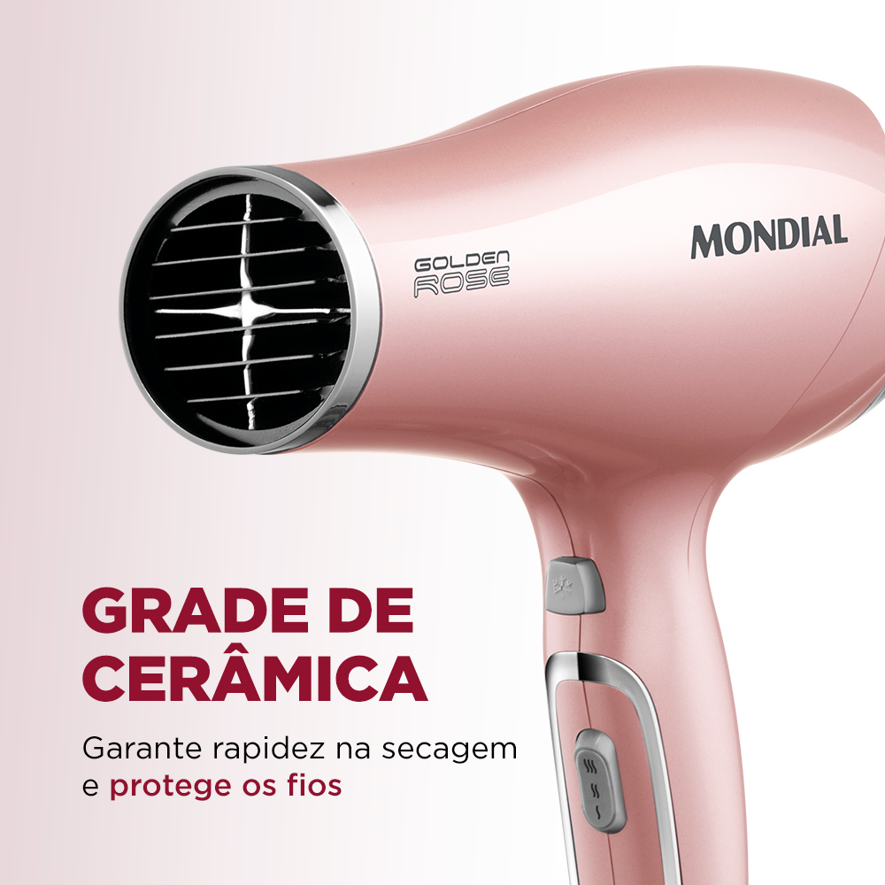 Secador De Cabelos Mondial Golden Rose Sc-32 Potencia 2000W Secador De Cabelos Mondial Golden Rose Sc-32 Potencia 2000W